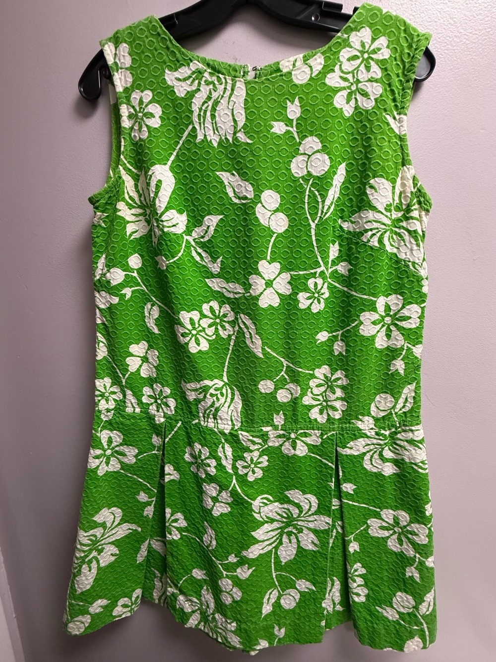 EUVC Handmade 1960’s Vintage Kelly Green/White Sleeveless Hawaiian Skorts Romper